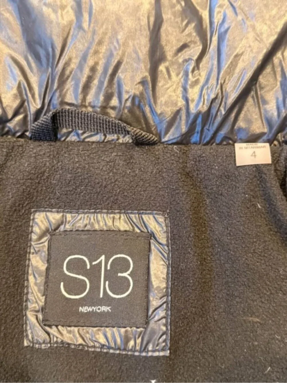 S13 girls size 4 Black Down Fill Puffer Winter coat Retails $170